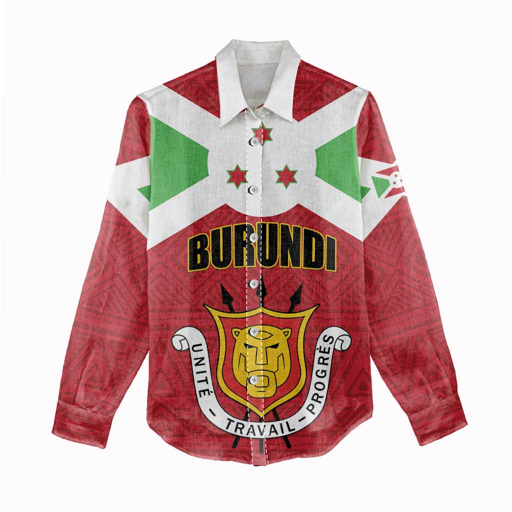 Personalized Burundi Women Casual Shirt Coat Of Arms African Pattern LT01