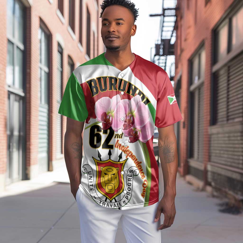 Personalized Burundi Independence Day Baseball Jersey Coat Of Arms Bujumbura Flower LT01