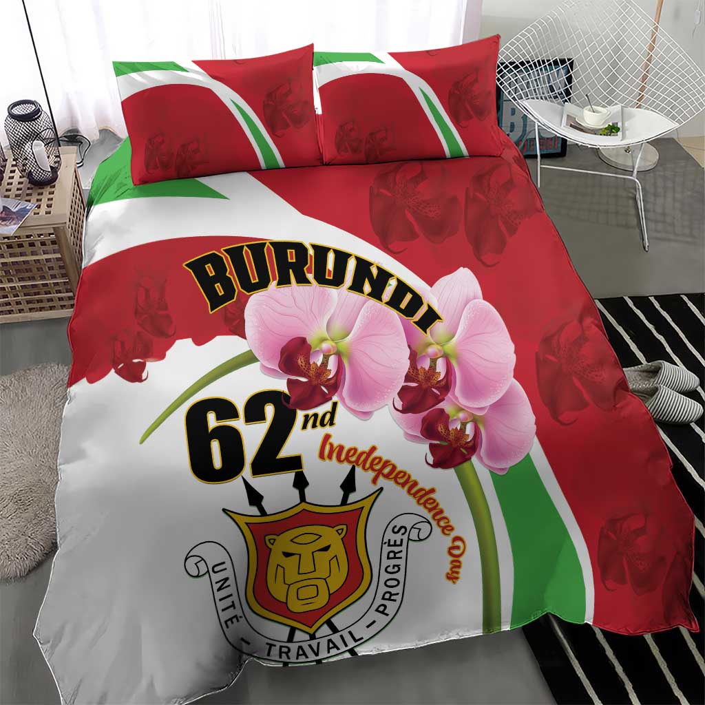 Burundi Independence Day Bedding Set Coat Of Arms Bujumbura Flower LT01