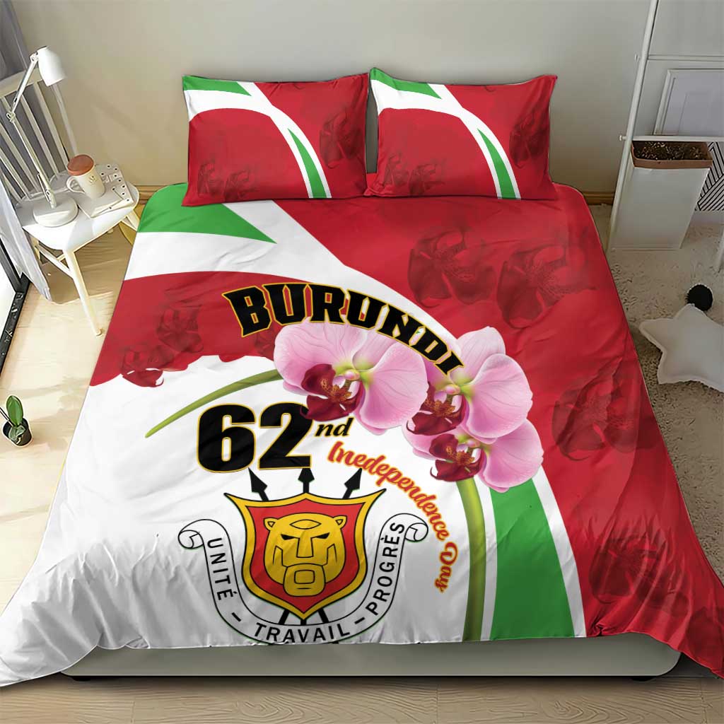 Burundi Independence Day Bedding Set Coat Of Arms Bujumbura Flower LT01