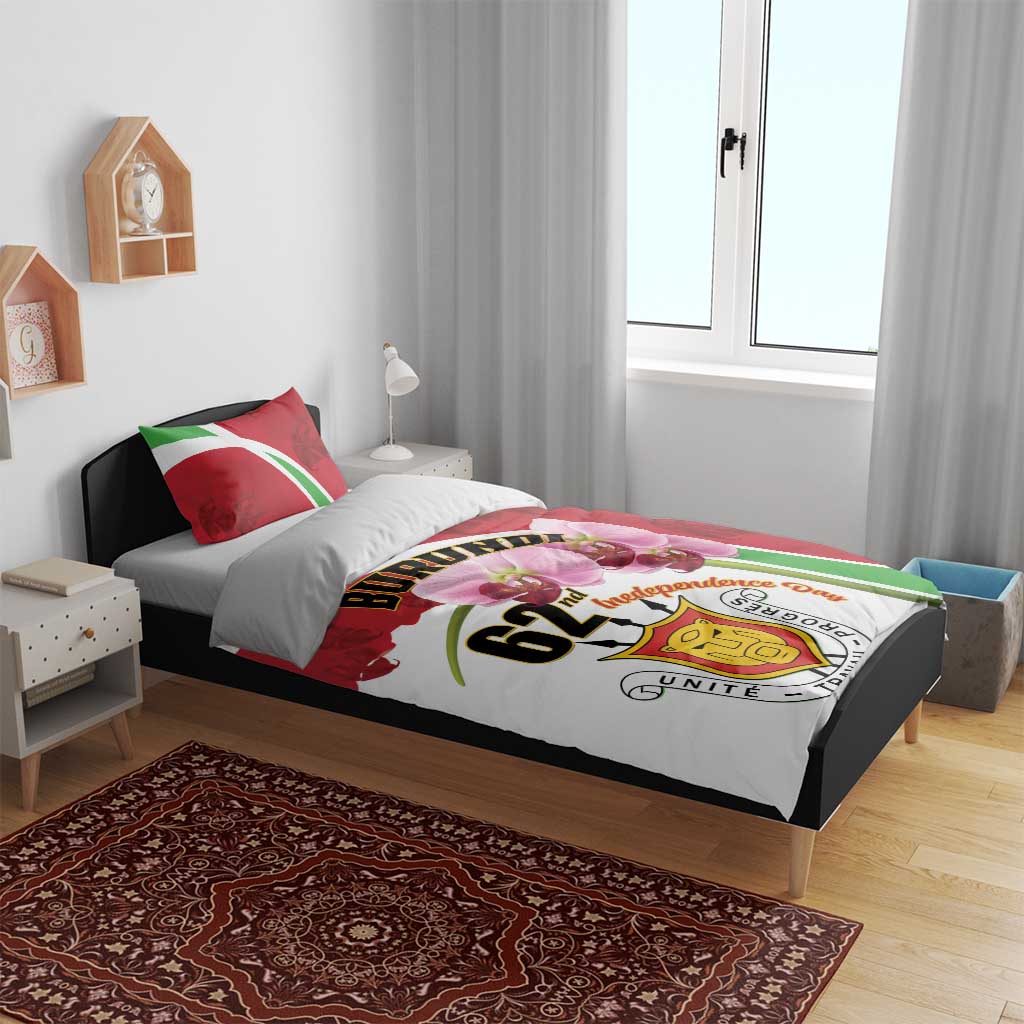 Burundi Independence Day Bedding Set Coat Of Arms Bujumbura Flower LT01