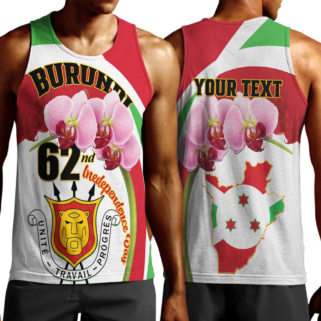 Personalized Burundi Independence Day Men Tank Top Coat Of Arms Bujumbura Flower LT01