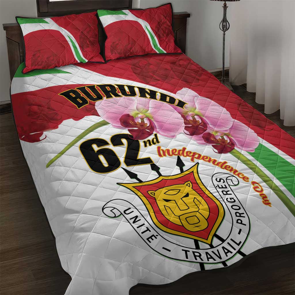 Burundi Independence Day Quilt Bed Set Coat Of Arms Bujumbura Flower LT01