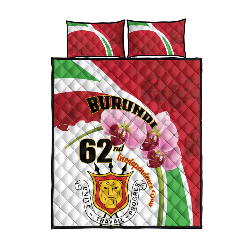 Burundi Independence Day Quilt Bed Set Coat Of Arms Bujumbura Flower LT01