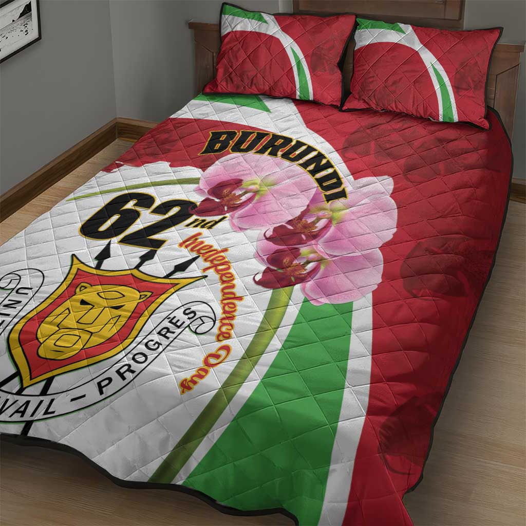 Burundi Independence Day Quilt Bed Set Coat Of Arms Bujumbura Flower LT01