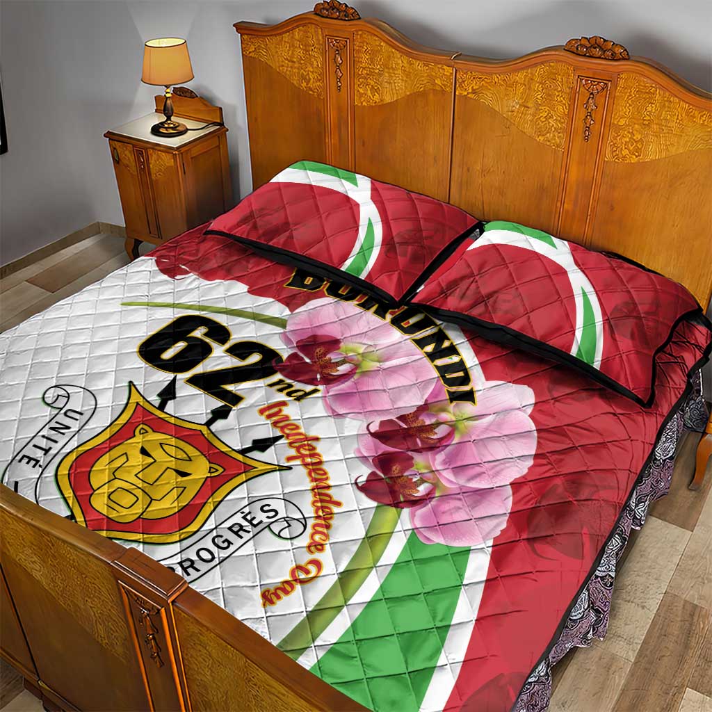 Burundi Independence Day Quilt Bed Set Coat Of Arms Bujumbura Flower LT01