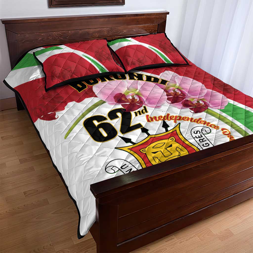 Burundi Independence Day Quilt Bed Set Coat Of Arms Bujumbura Flower LT01