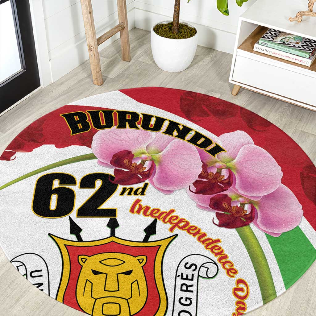 Burundi Independence Day Round Carpet Coat Of Arms Bujumbura Flower LT01