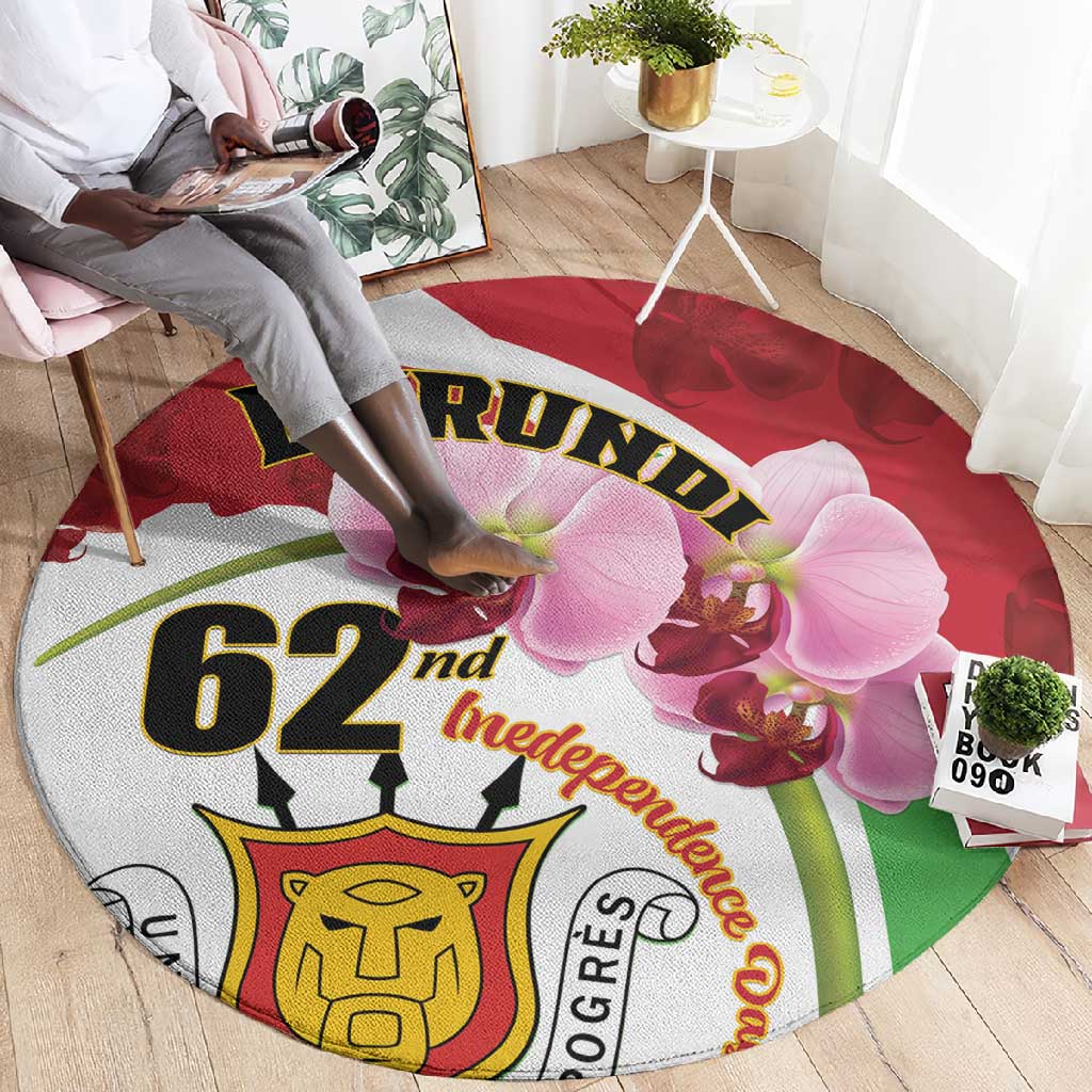 Burundi Independence Day Round Carpet Coat Of Arms Bujumbura Flower LT01