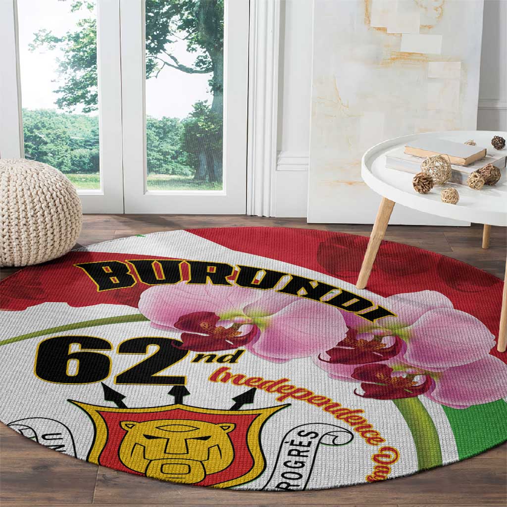 Burundi Independence Day Round Carpet Coat Of Arms Bujumbura Flower LT01