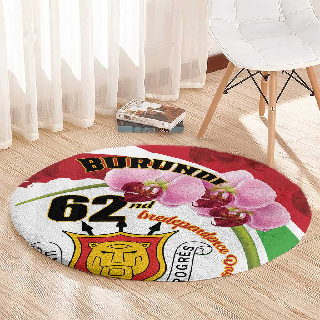 Burundi Independence Day Round Carpet Coat Of Arms Bujumbura Flower LT01
