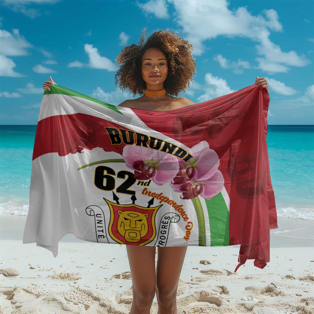 Burundi Independence Day Sarong Coat Of Arms Bujumbura Flower LT01
