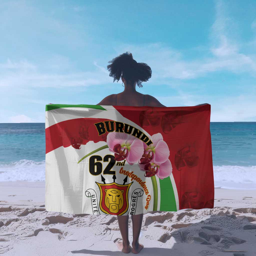Burundi Independence Day Sarong Coat Of Arms Bujumbura Flower LT01