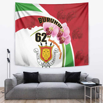 Burundi Independence Day Tapestry Coat Of Arms Bujumbura Flower LT01