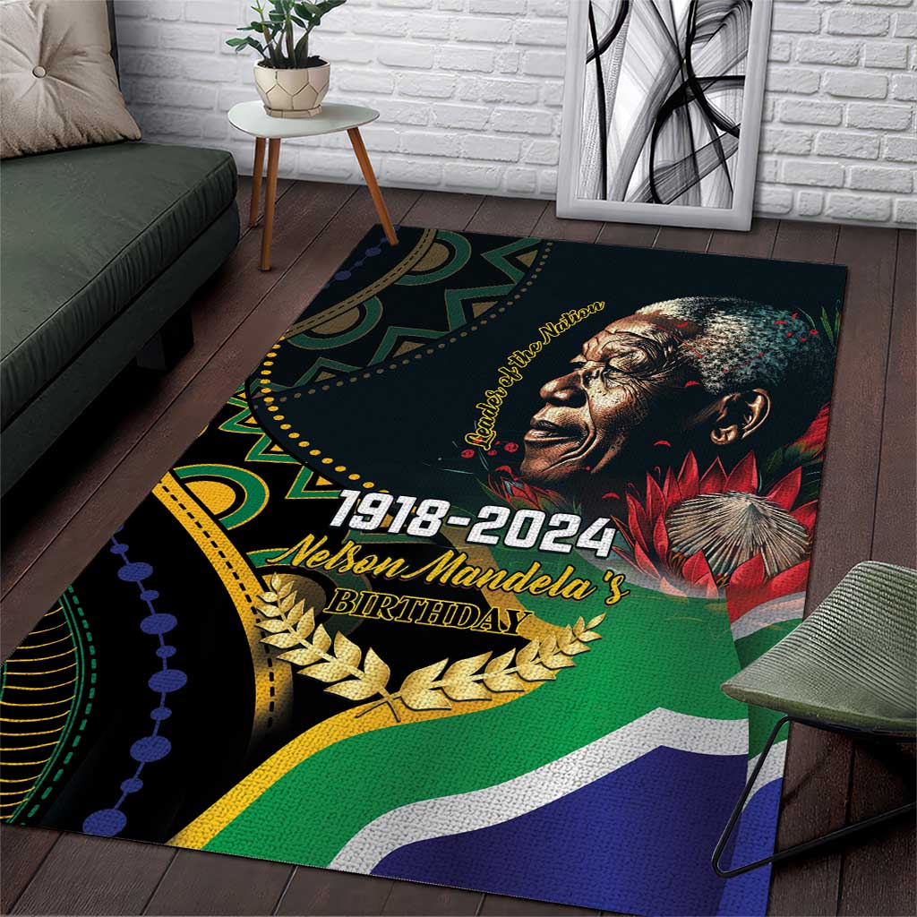 Nelson Mandela Birthday Area Rug Leader of the Nation LT01