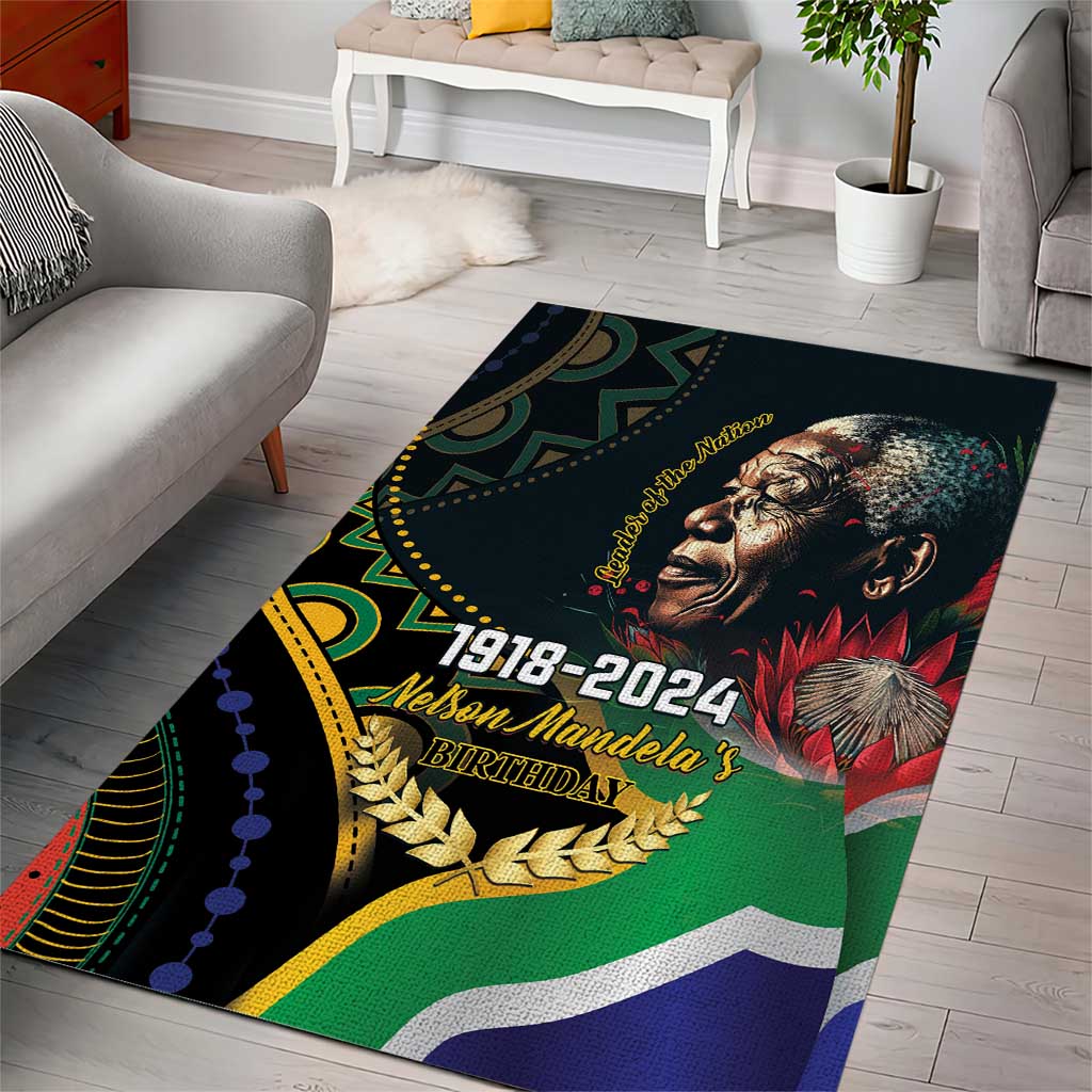 Nelson Mandela Birthday Area Rug Leader of the Nation LT01