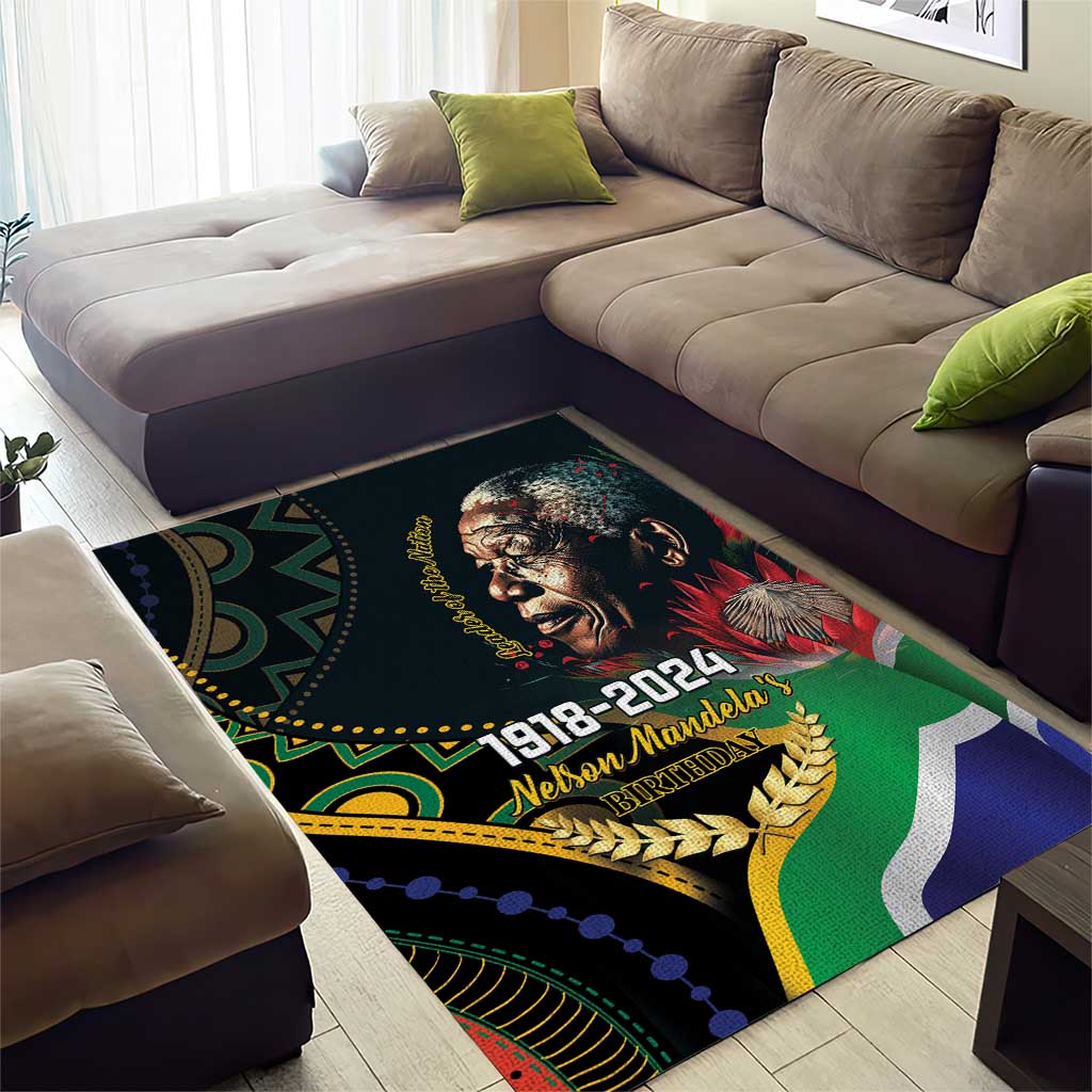 Nelson Mandela Birthday Area Rug Leader of the Nation LT01