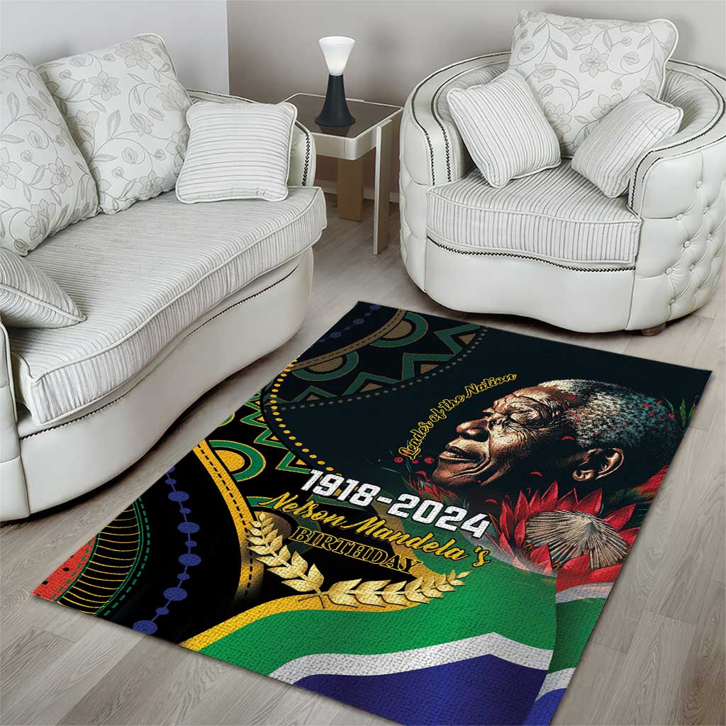 Nelson Mandela Birthday Area Rug Leader of the Nation LT01