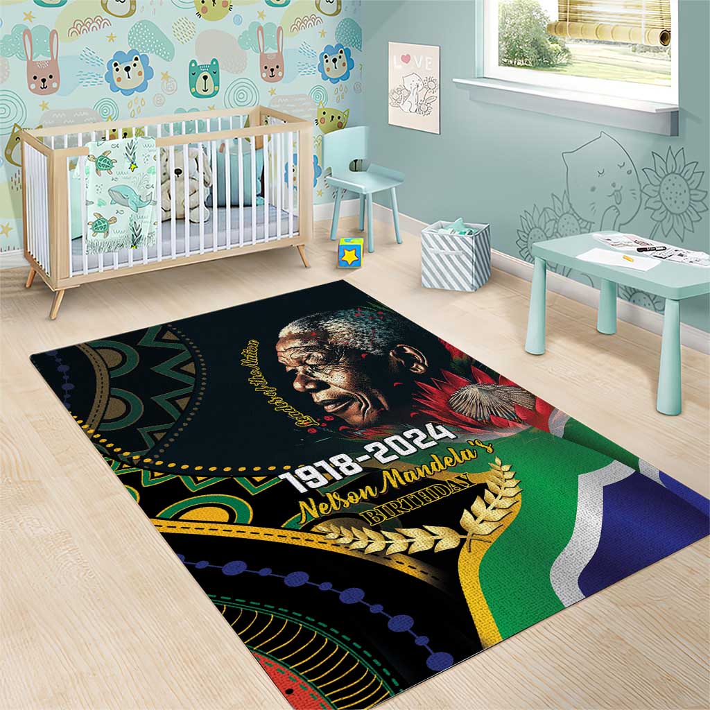 Nelson Mandela Birthday Area Rug Leader of the Nation LT01