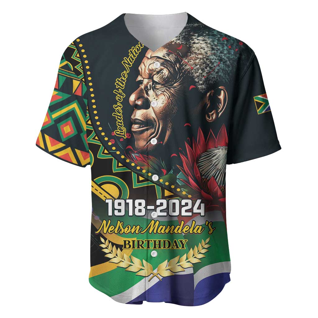 Nelson Mandela Birthday Baseball Jersey Leader of the Nation LT01