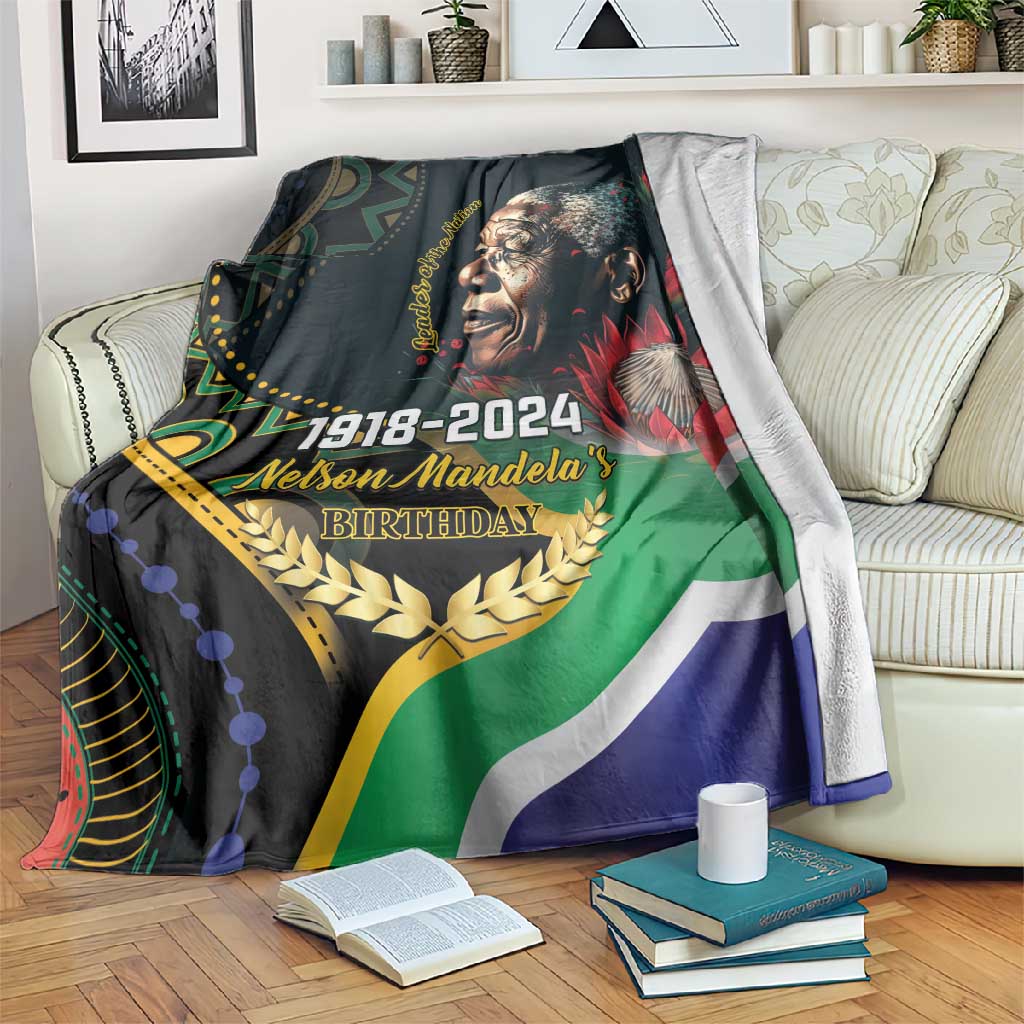 Nelson Mandela Birthday Blanket Leader of the Nation LT01
