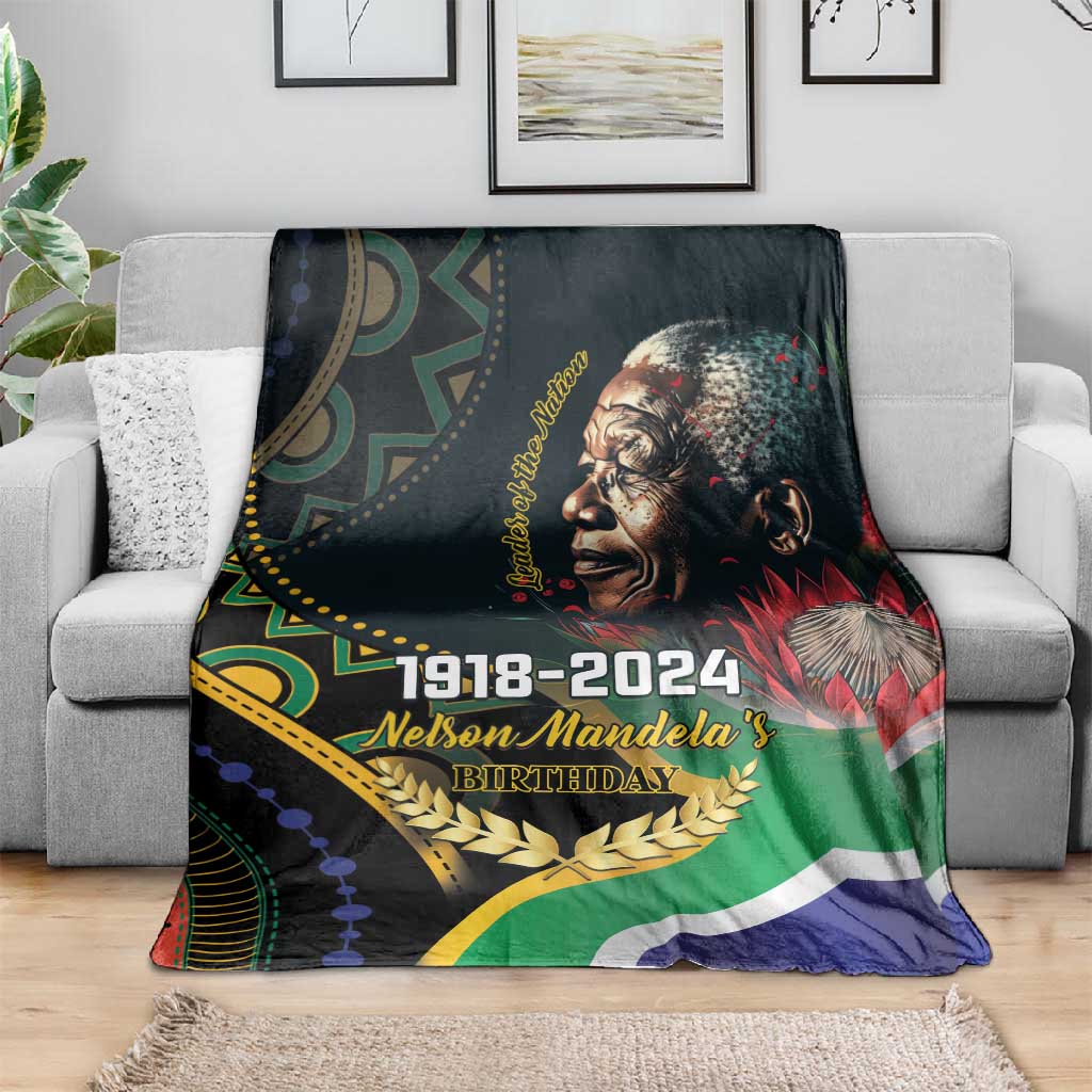 Nelson Mandela Birthday Blanket Leader of the Nation LT01