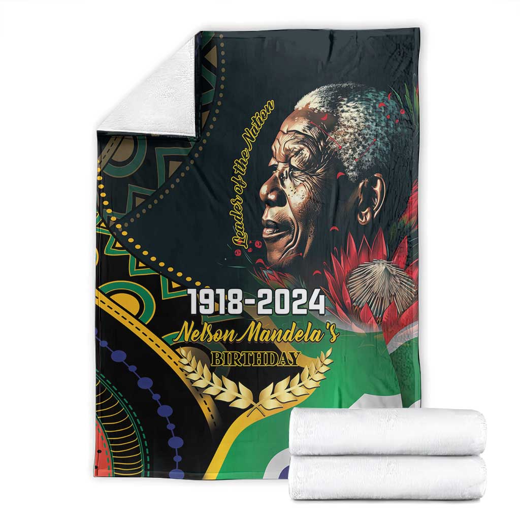 Nelson Mandela Birthday Blanket Leader of the Nation LT01