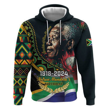 Nelson Mandela Birthday Hoodie Leader of the Nation LT01