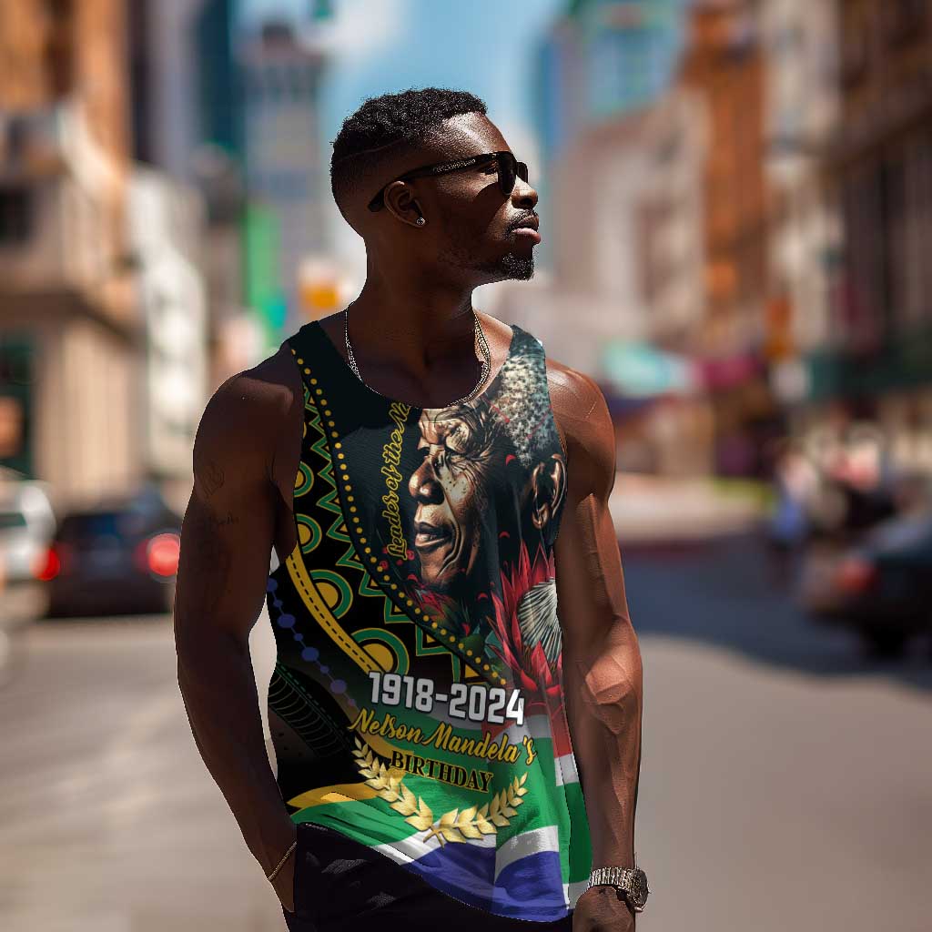 Nelson Mandela Birthday Men Tank Top Leader of the Nation LT01
