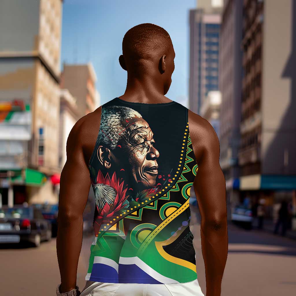 Nelson Mandela Birthday Men Tank Top Leader of the Nation LT01