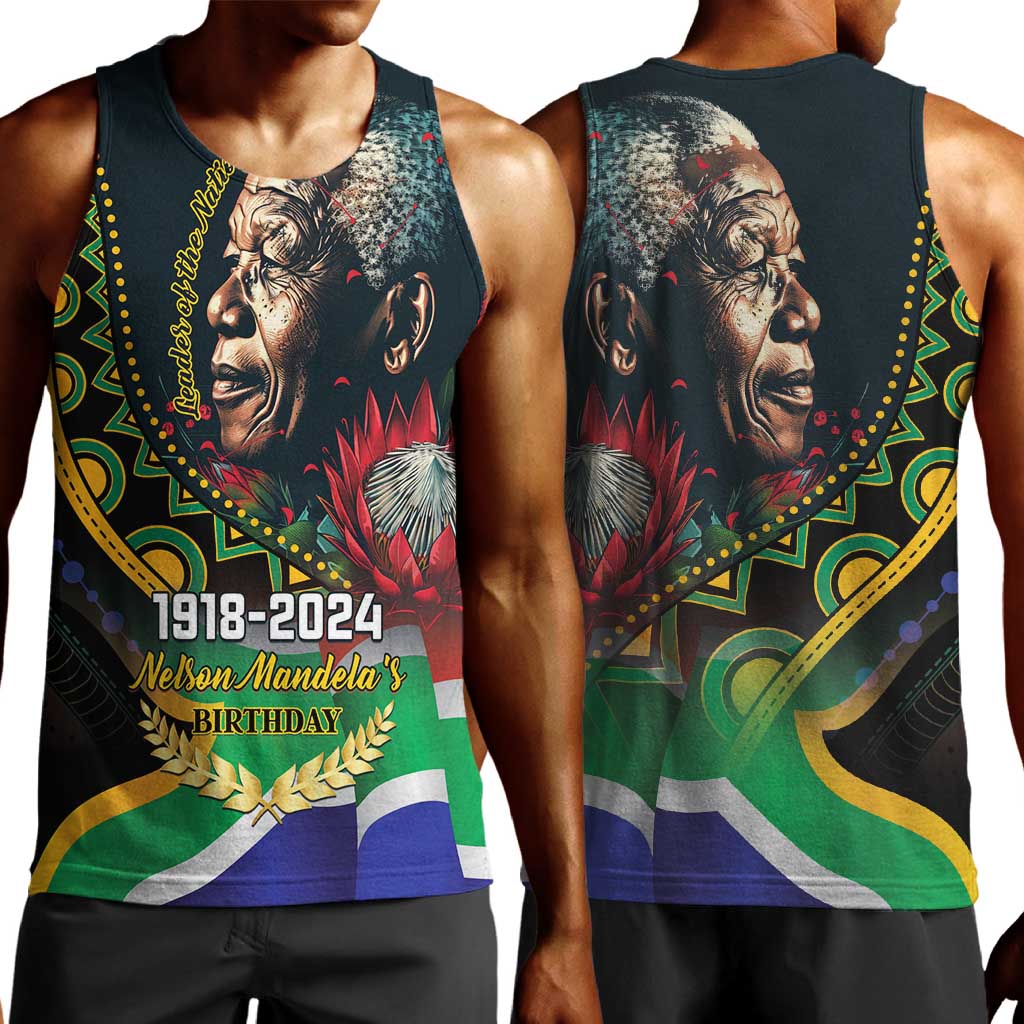 Nelson Mandela Birthday Men Tank Top Leader of the Nation LT01