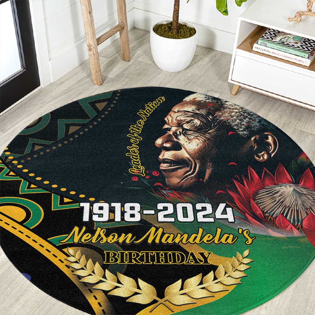 Nelson Mandela Birthday Round Carpet Leader of the Nation LT01