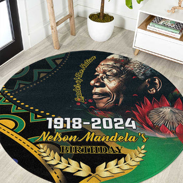 Nelson Mandela Birthday Round Carpet Leader of the Nation LT01