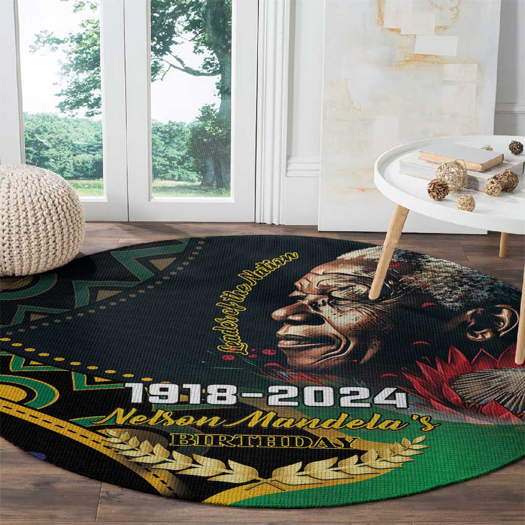 Nelson Mandela Birthday Round Carpet Leader of the Nation LT01