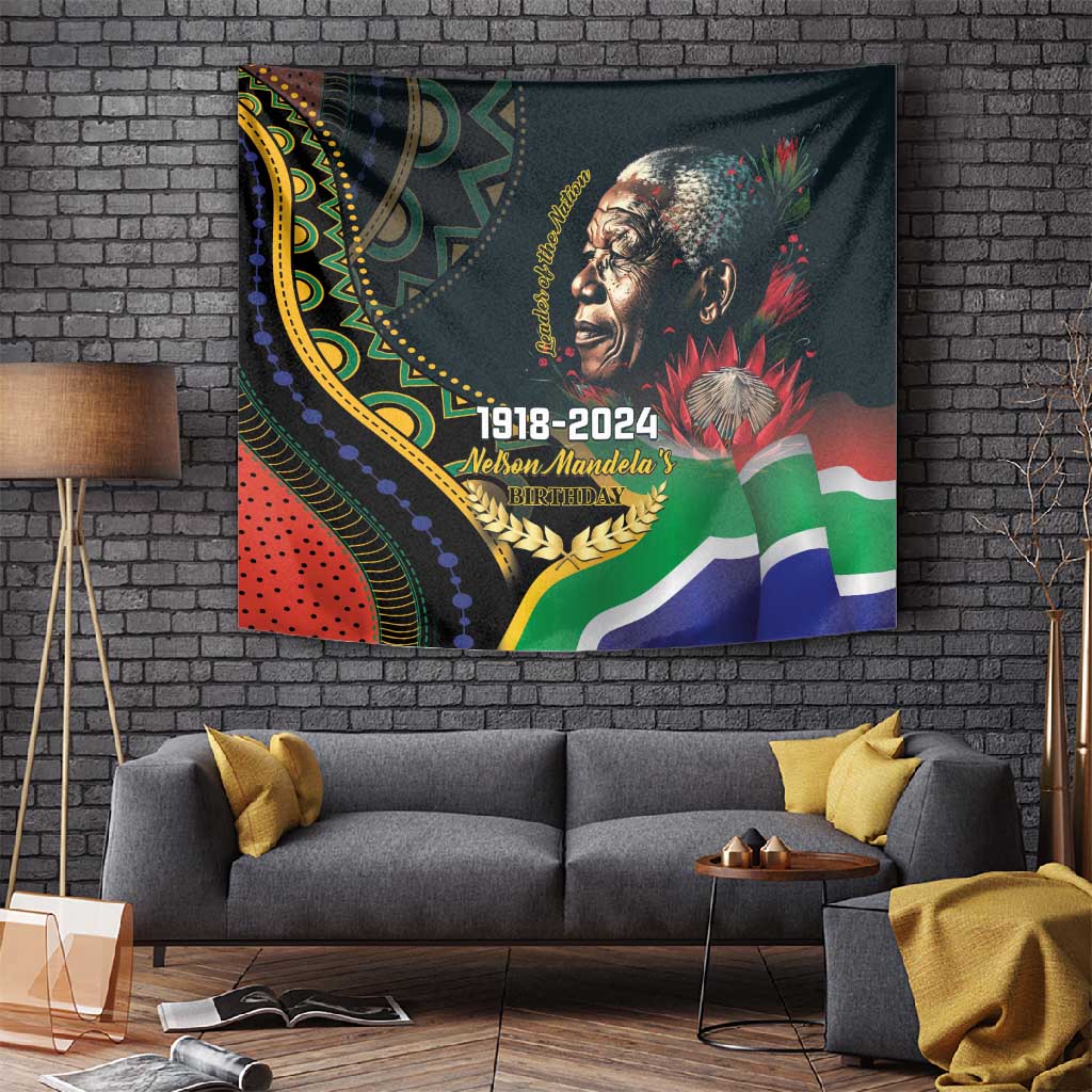 Nelson Mandela Birthday Tapestry Leader of the Nation LT01