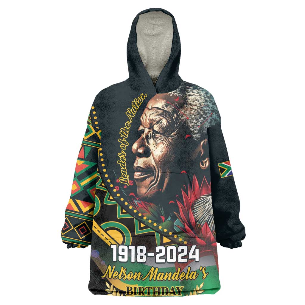 Nelson Mandela Birthday Wearable Blanket Hoodie Leader of the Nation LT01