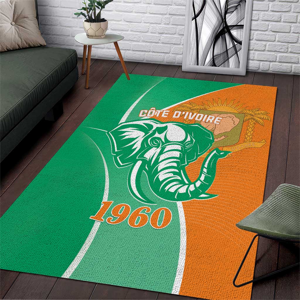 Ivory Coast Independence Day Area Rug Cote d Ivoire Elephant LT01