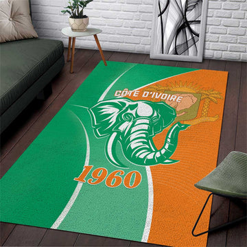 Ivory Coast Independence Day Area Rug Cote d Ivoire Elephant LT01