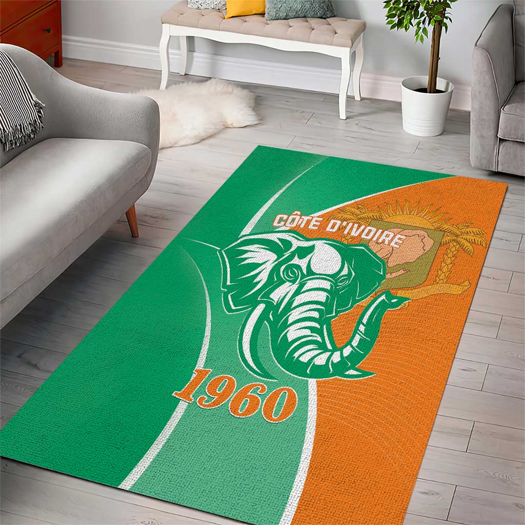 Ivory Coast Independence Day Area Rug Cote d Ivoire Elephant LT01