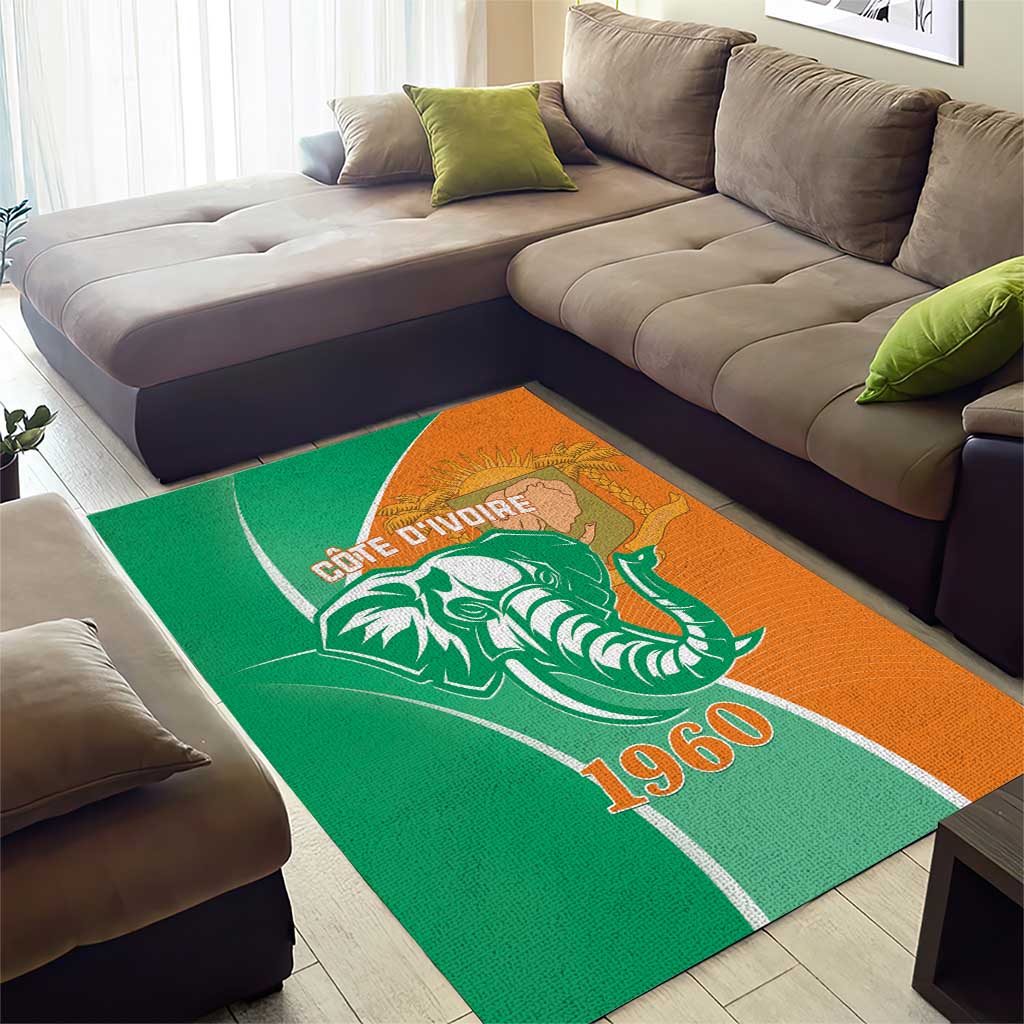 Ivory Coast Independence Day Area Rug Cote d Ivoire Elephant LT01