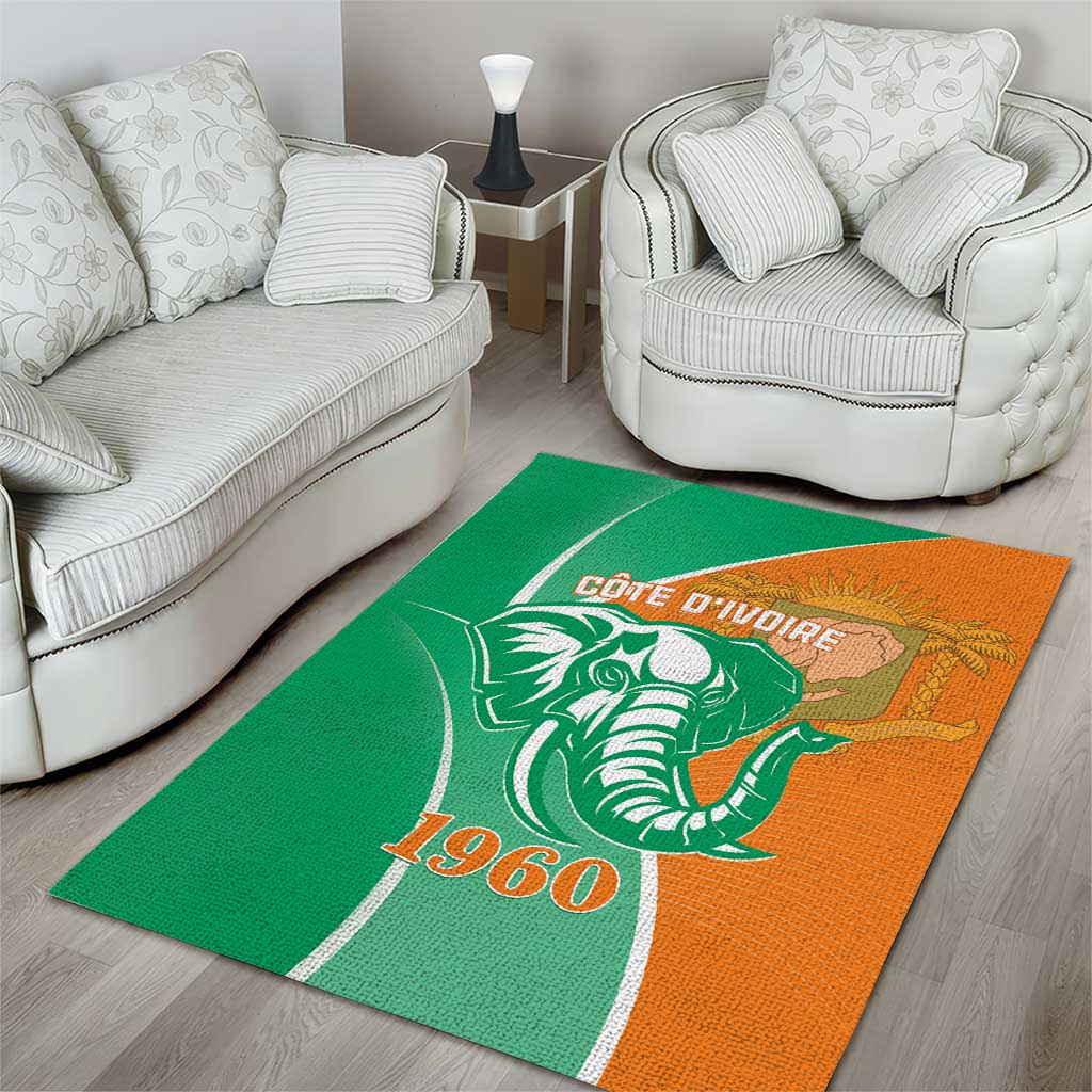 Ivory Coast Independence Day Area Rug Cote d Ivoire Elephant LT01