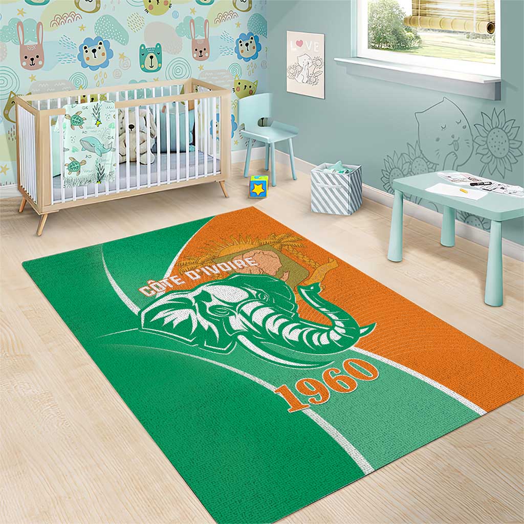 Ivory Coast Independence Day Area Rug Cote d Ivoire Elephant LT01