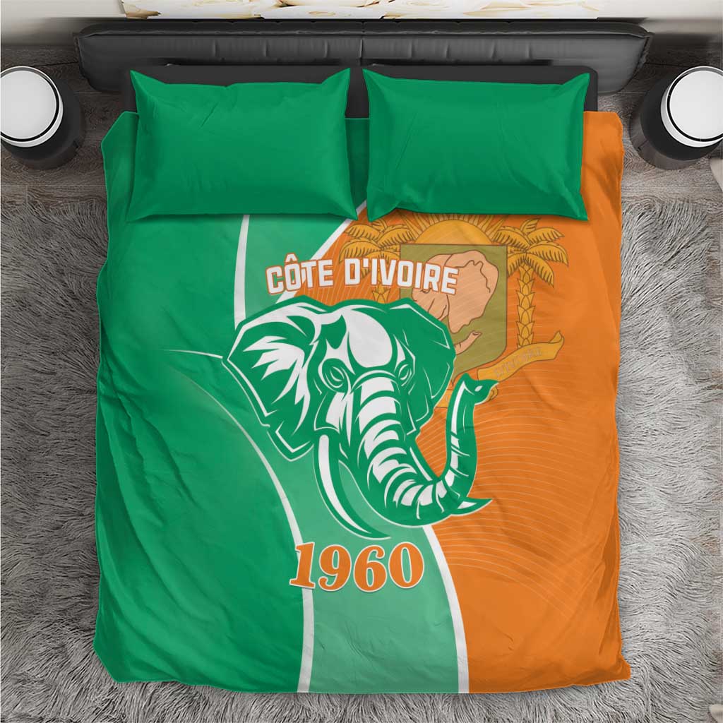 Ivory Coast Independence Day Bedding Set Cote d Ivoire Elephant LT01