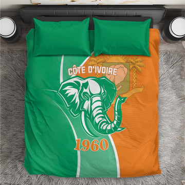 Ivory Coast Independence Day Bedding Set Cote d Ivoire Elephant LT01