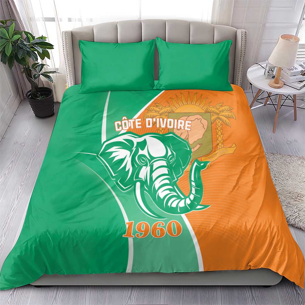 Ivory Coast Independence Day Bedding Set Cote d Ivoire Elephant LT01