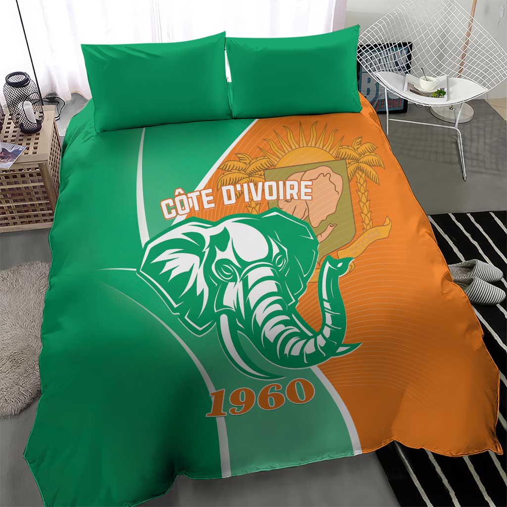Ivory Coast Independence Day Bedding Set Cote d Ivoire Elephant LT01