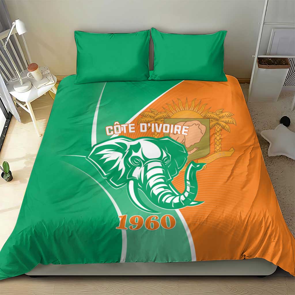 Ivory Coast Independence Day Bedding Set Cote d Ivoire Elephant LT01