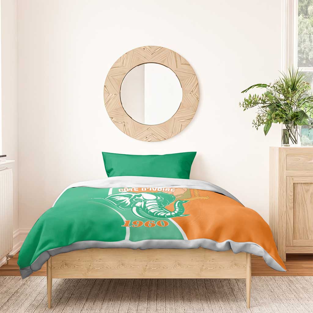 Ivory Coast Independence Day Bedding Set Cote d Ivoire Elephant LT01