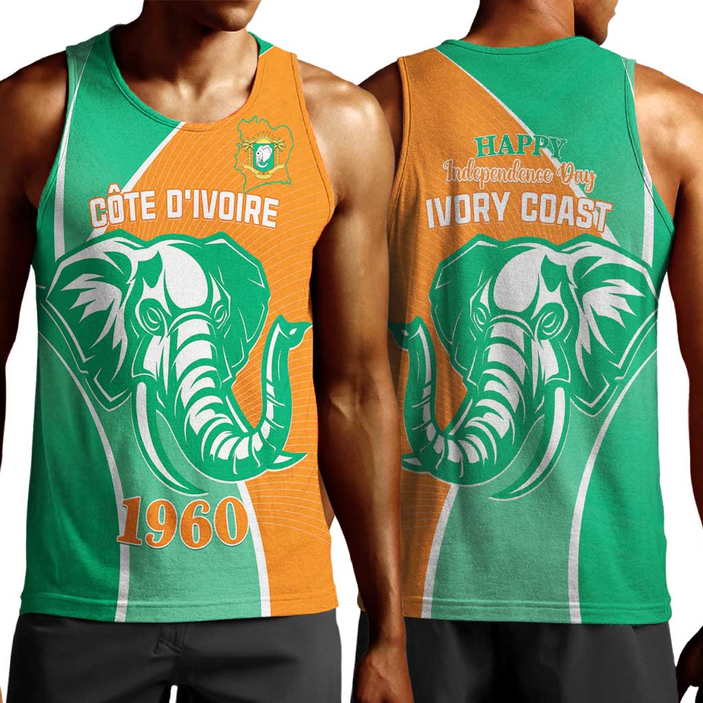 Ivory Coast Independence Day Men Tank Top Cote d Ivoire Elephant LT01