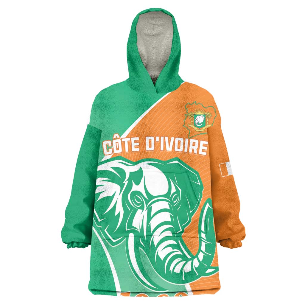 Ivory Coast Independence Day Wearable Blanket Hoodie Cote d Ivoire Elephant LT01